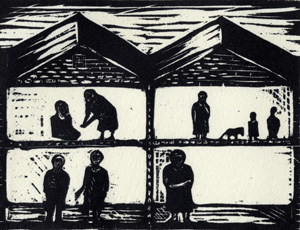 Wood cut by Akram Rahmanzadeh